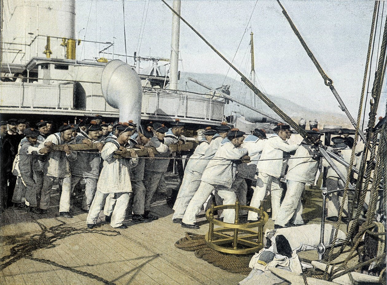 Französische Marine, Ende des 19. Jahrhunderts: Anfangspriester - Bibl. des Arts Deco von French Photographer