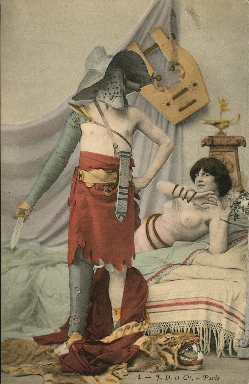 Gladiator und eine Frau im Bett von French Photographer