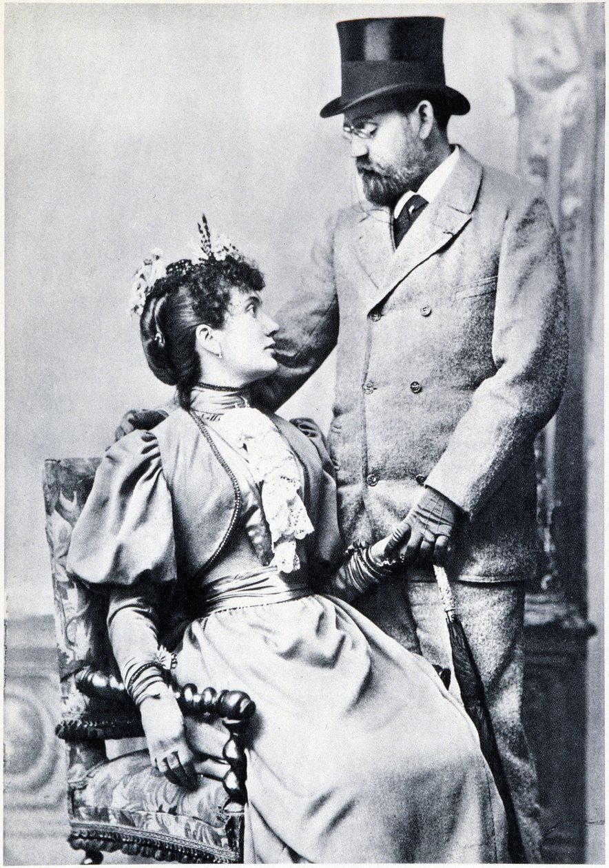 Porträt von Emile Zola und Jeanne Rozerot von French Photographer