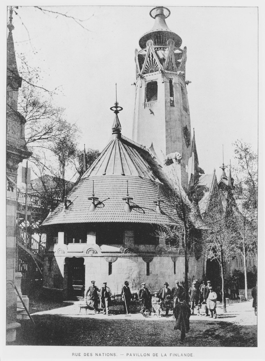 Der finnische Pavillon in der Rue des Nations auf der Weltausstellung von 1900, Paris von French Photographer