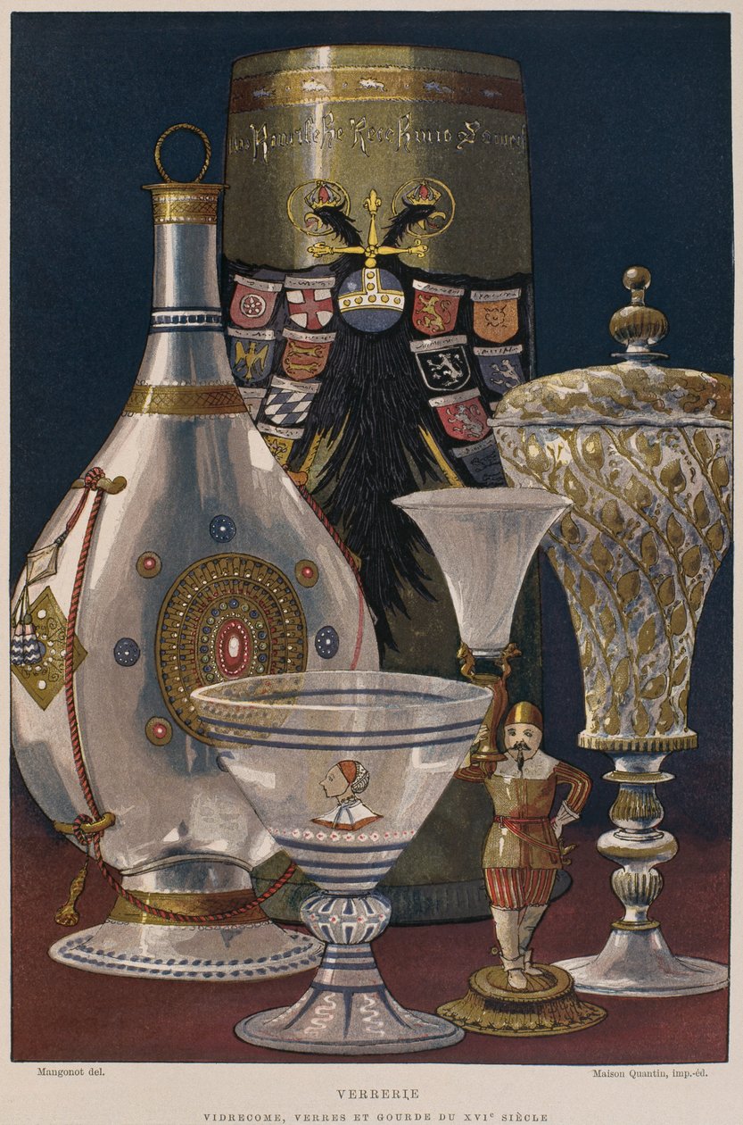 Glaswaren aus dem 16. Jahrhundert, Illustration aus dem Dictionnaire de l