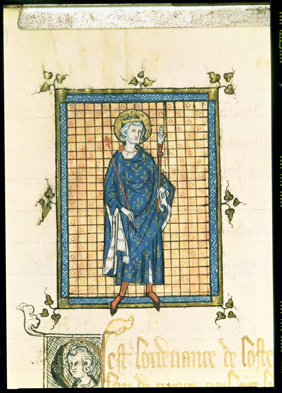 König Ludwig der Heilige trägt das Zepter und die Hand der Gerechtigkeit, aus dem 