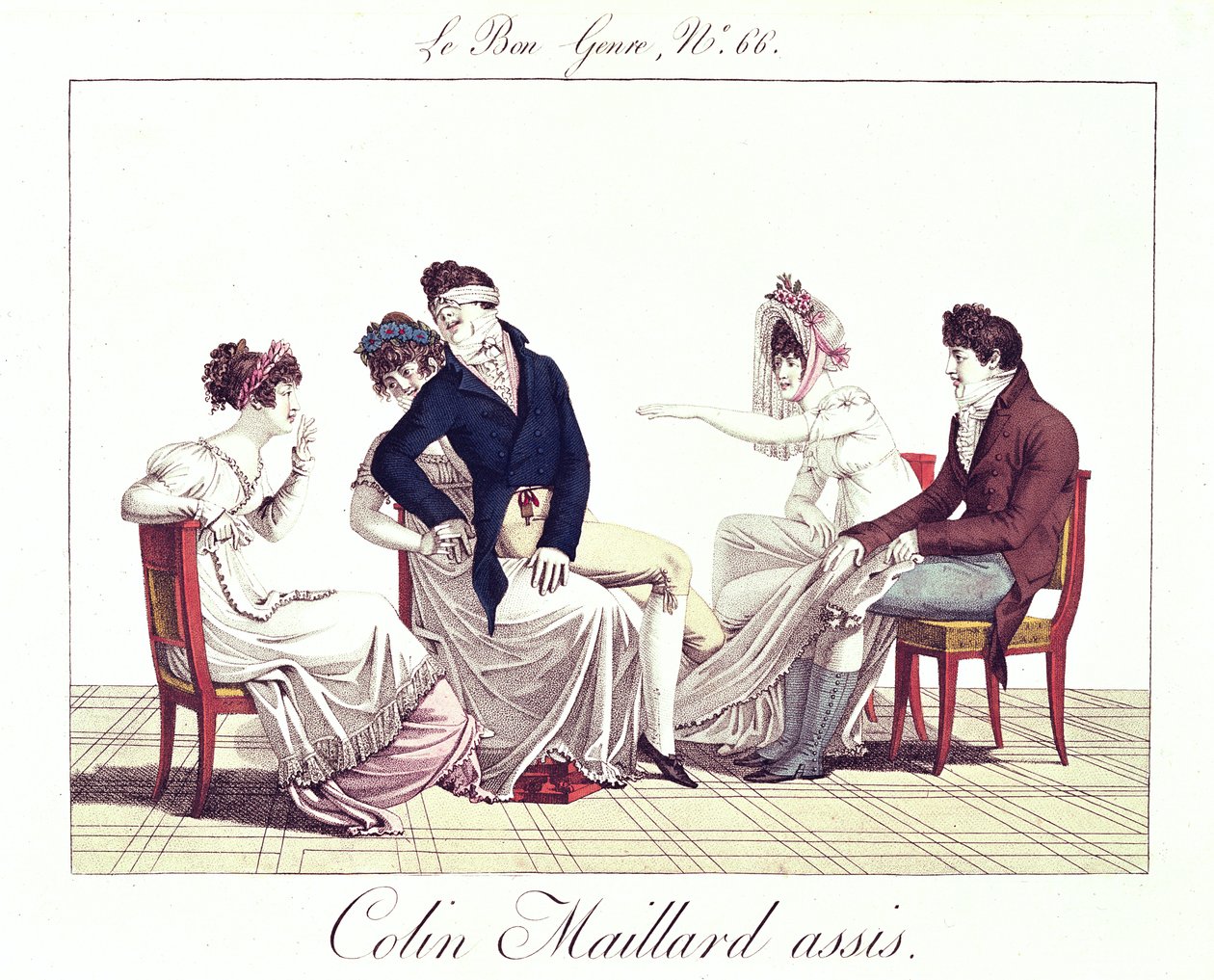 Ein Spiel von Colin-Maillard (Blinde Kuh), ca. 1810-20 von French School