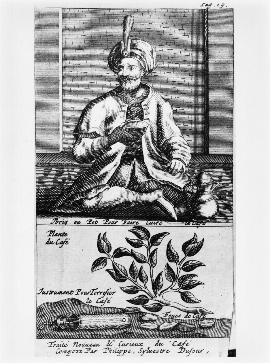 Ein Topf zum Kaffeekochen, Illustration aus Traite Nouveau et Curieux du Cafe, du The et du Chocolat von Philippe Sylvestre Dufour, veröffentlicht 1693 von French School