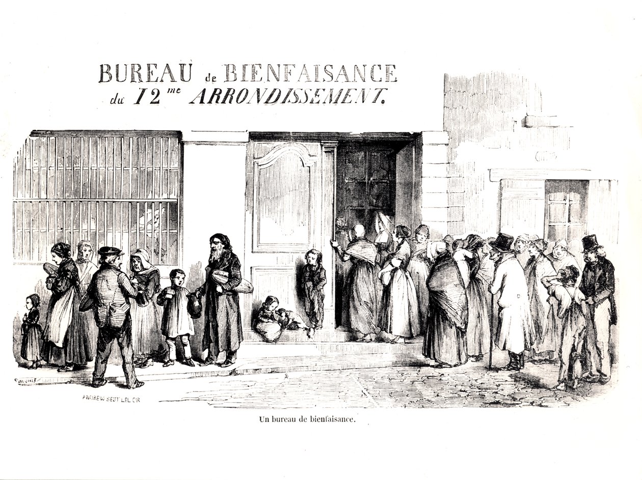 Ein Wohlfahrtsbüro im 12. Arrondissement von Paris, ca. 1870 von French School