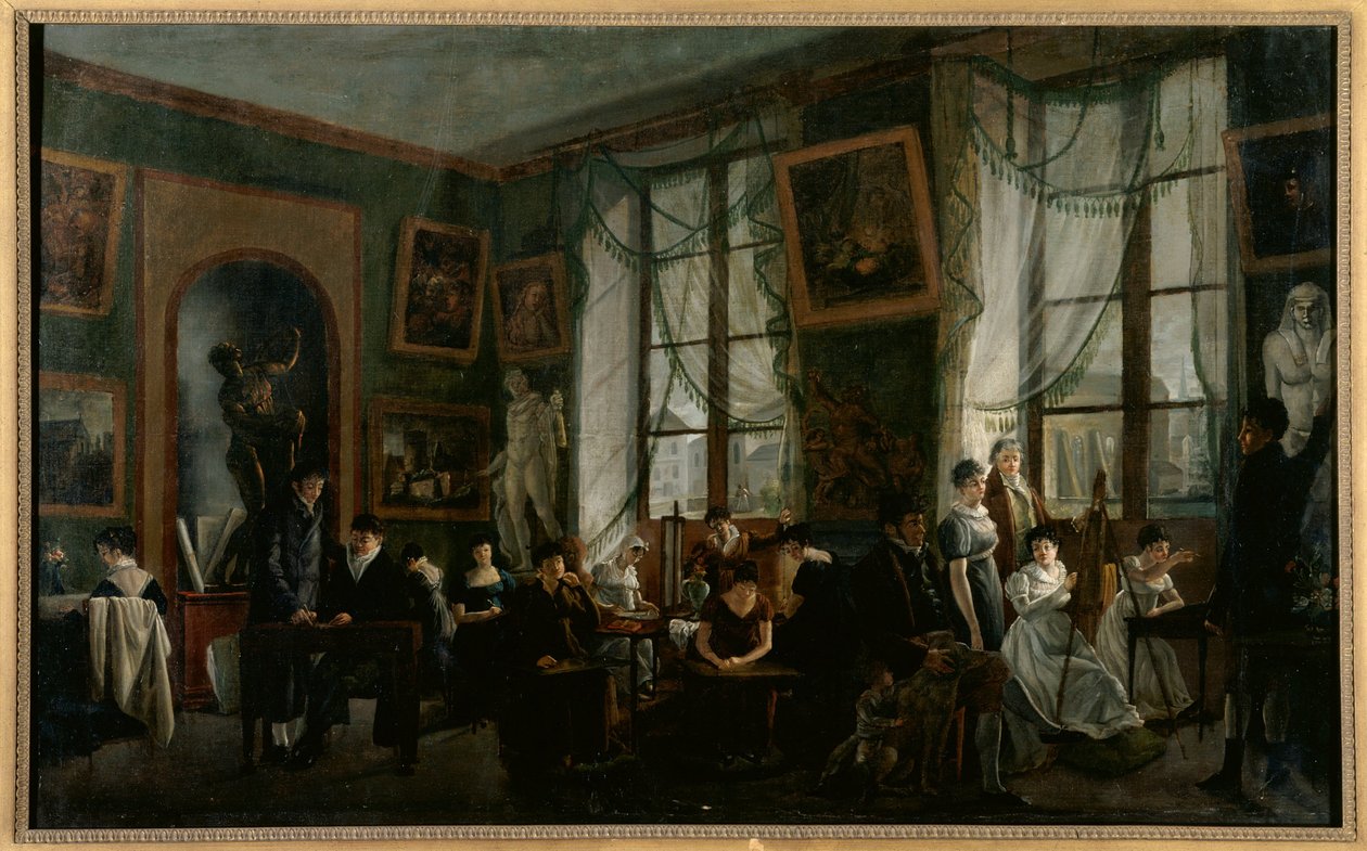 Eine Zeichenklasse für Frauen, um 1810 von French School