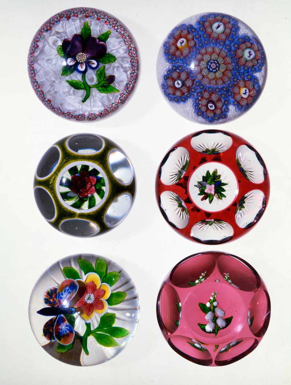 Eine Gruppe von St. Louis konzentrischen Millefiori-Gewichten von French School