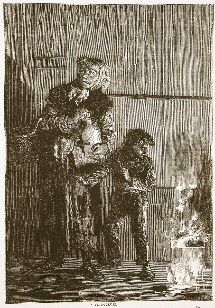 Eine Petroleuse, April 1871, Illustration aus Cassells Geschichte des Krieges zwischen Frankreich und Deutschland, 1870-1871 von French School