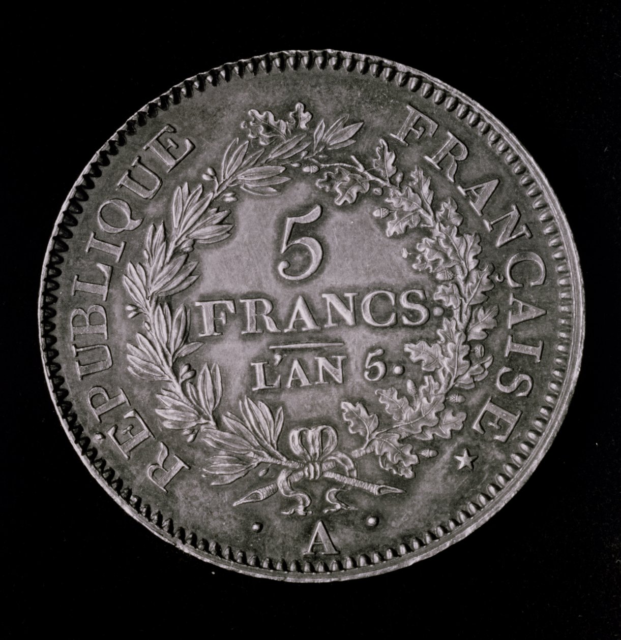 Ein Pfund von zwanzig Sols, entsprechend dem ersten Franc der Ersten Republik (Vorderseite) von French School