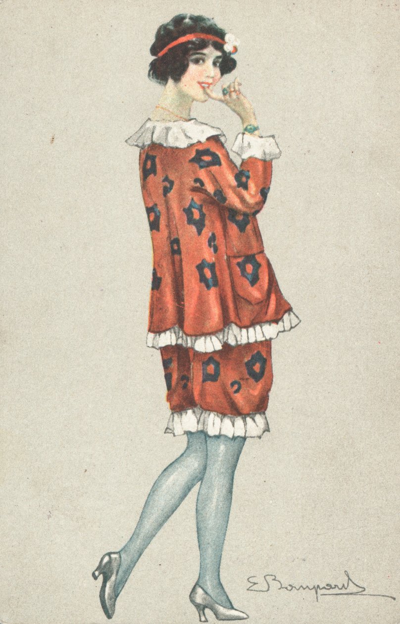 Eine Frau posiert mit dem Finger am Mund von French School