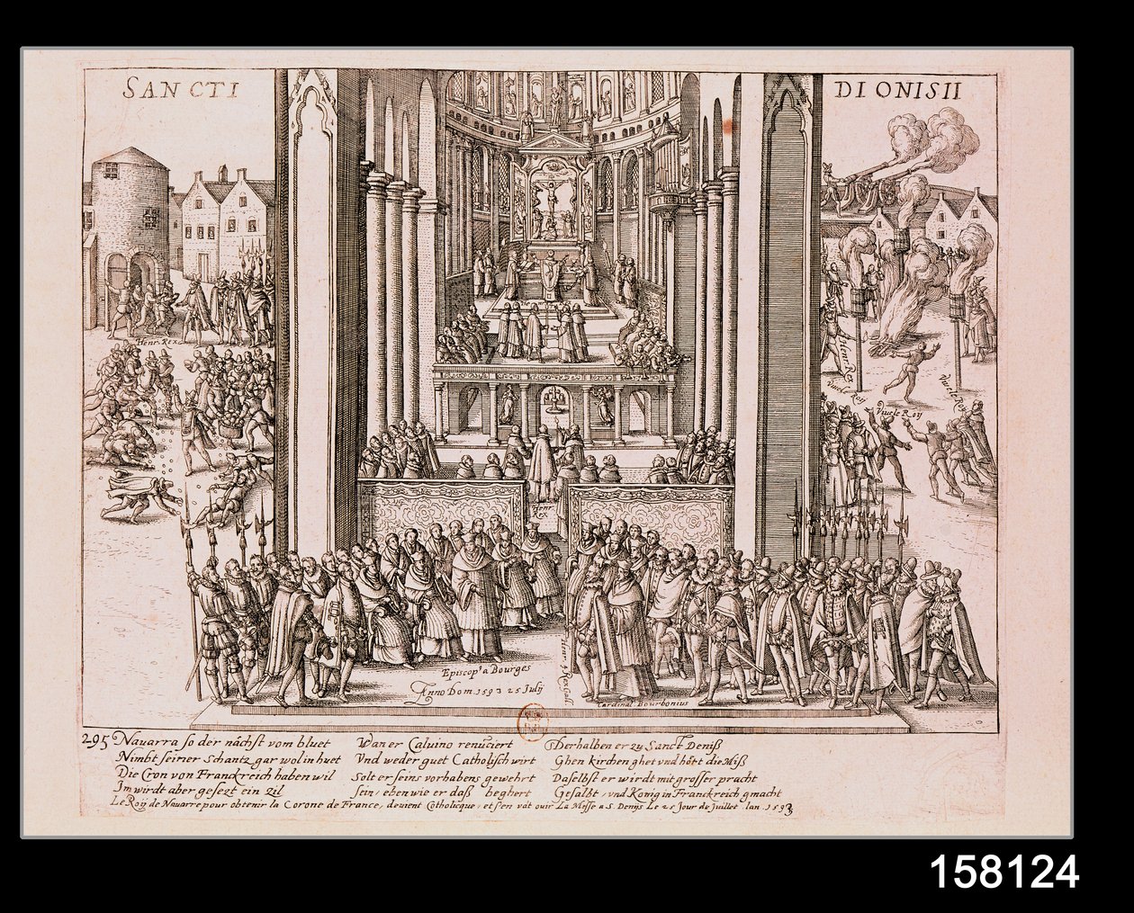 Abschwörung von Henri IV (1553-1610) in St. Denis am 15. Juli 1593 von French School