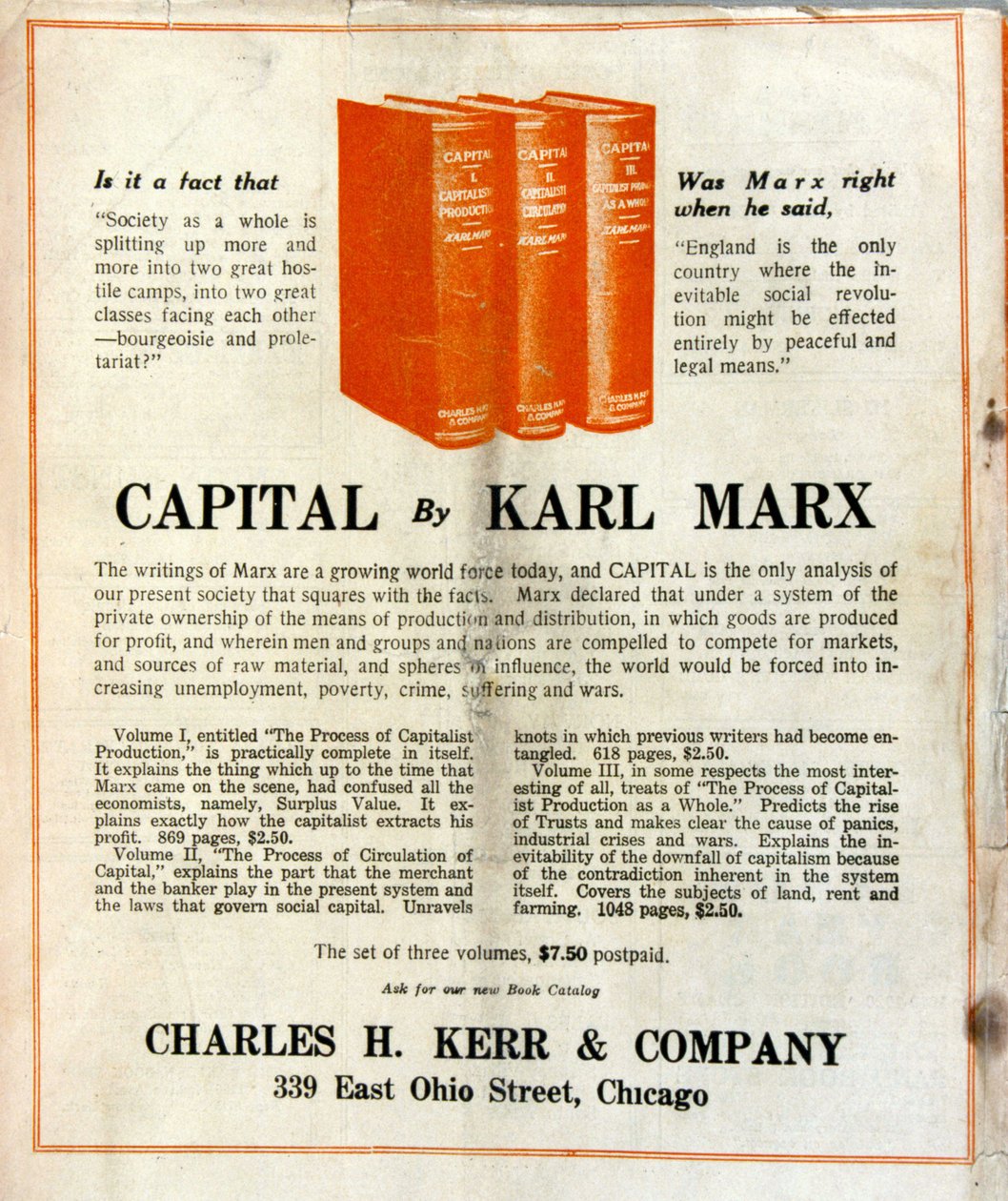 Werbung für den Verkauf von Karl Marx