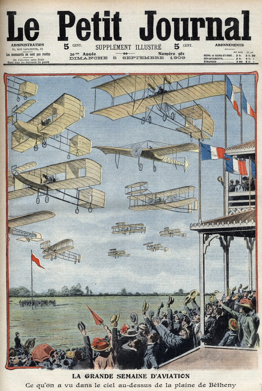 Flugschau in Betheny, Frankreich, Illustration aus der französischen Zeitung Le Petit Journal - Meeting d