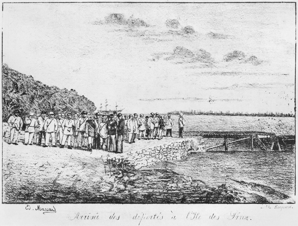 Album der Isle of Pines, Ankunft der Deportierten, 1877 von French School