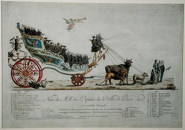 Allegorische Darstellung der Abgeordneten der Stadt Paris in der Nationalversammlung von French School