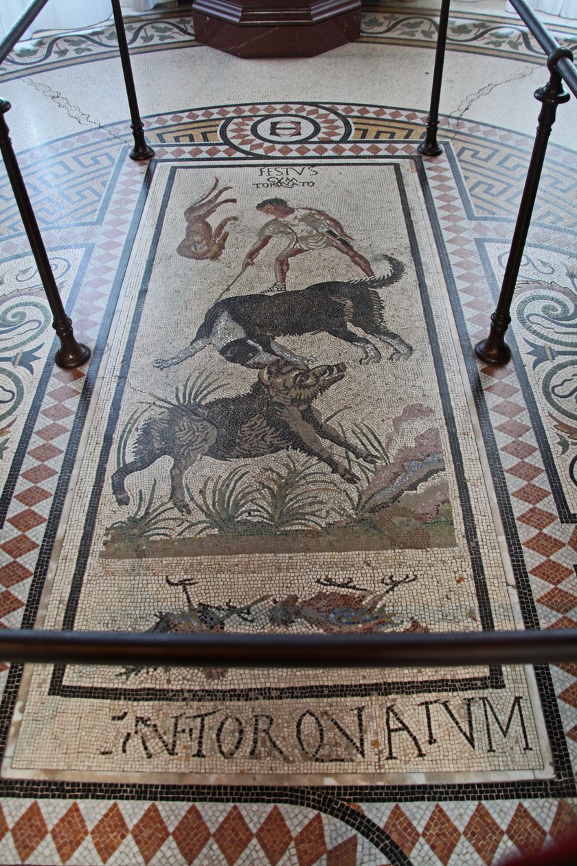 Innenansicht des Schlosses: Mosaik von French School