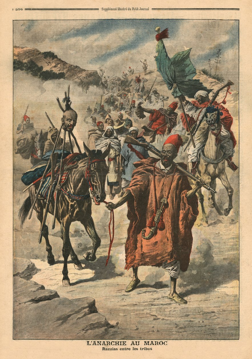 Anarchie in Marokko, Plünderungen zwischen Stämmen, Illustration aus 