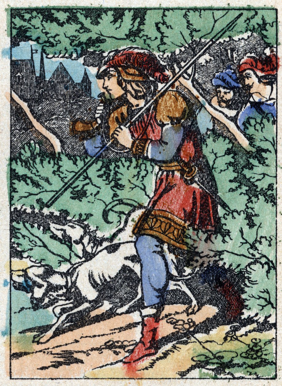 Anonyme Illustration für „Dornröschen“, Märchen von Charles Perrault (1628-1703), französischer Schriftsteller. Holzstich von Imaging Pellerin - Epinal, späte 19. Jahrhundert. von French School