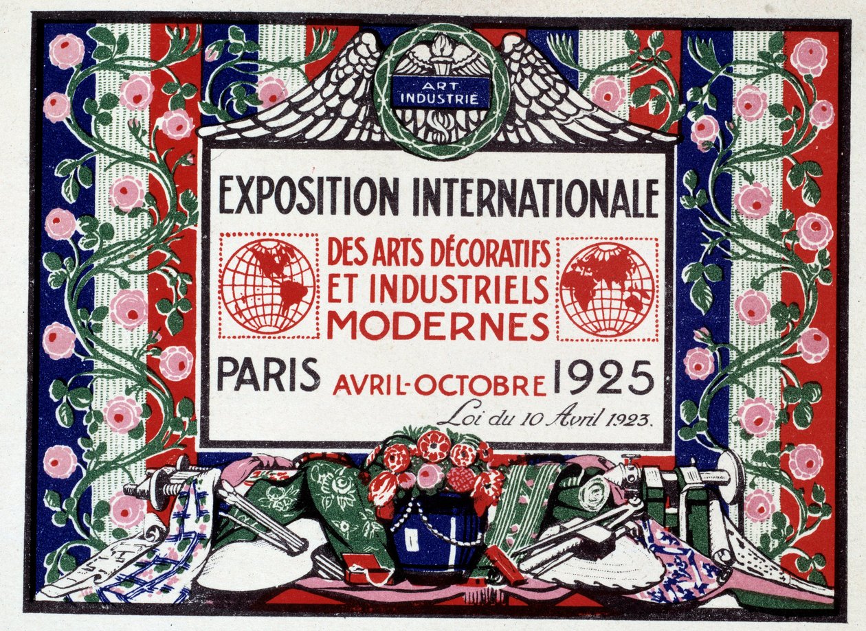 Anonymer Plakat für die Internationale Ausstellung für moderne dekorative und industrielle Kunst von French School