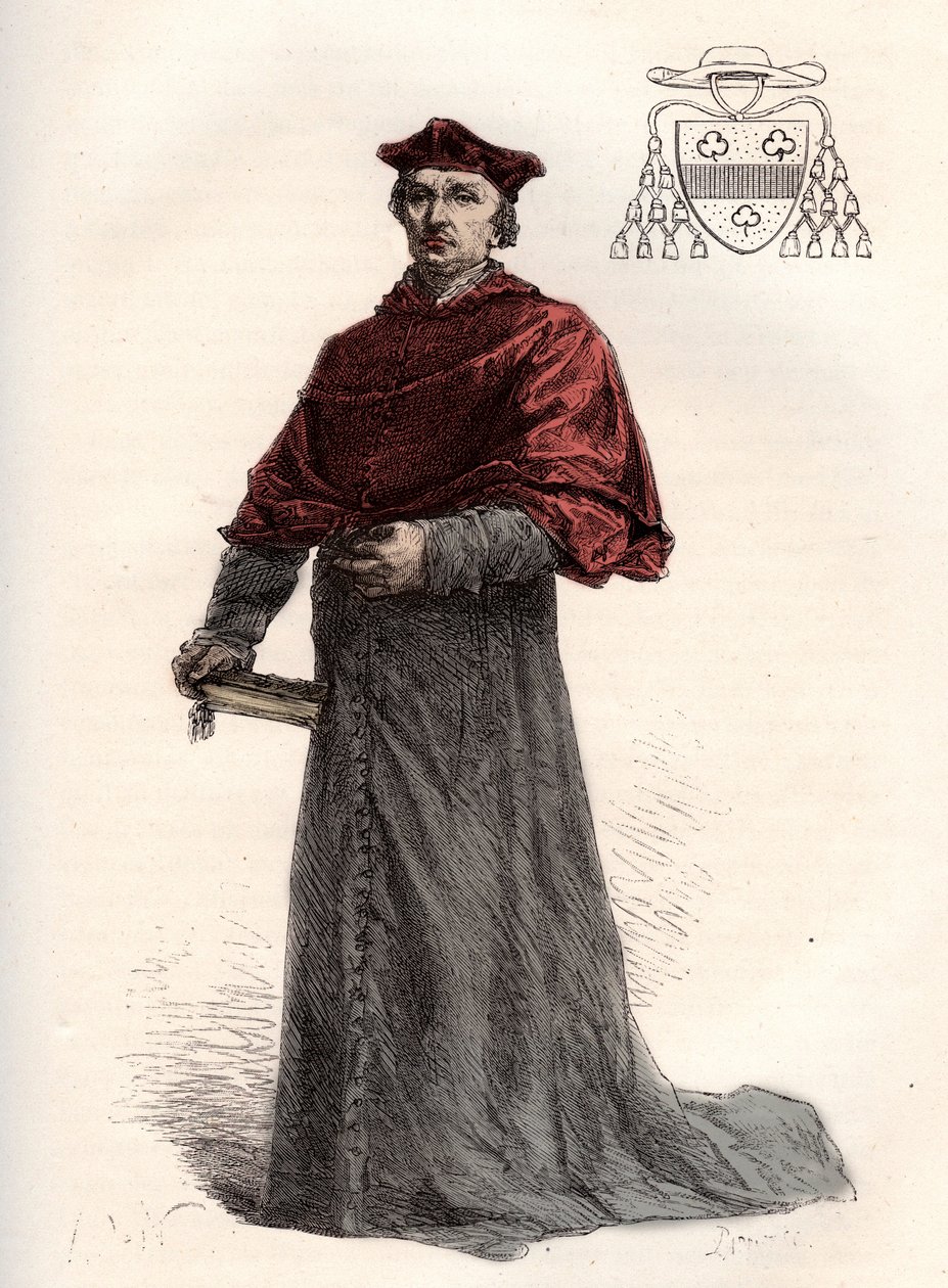 Antoine Duprat, französischer Kardinallegat (1463-1535) - Kardinal Antoine Duprat (1463-1535) - Gravur aus „L