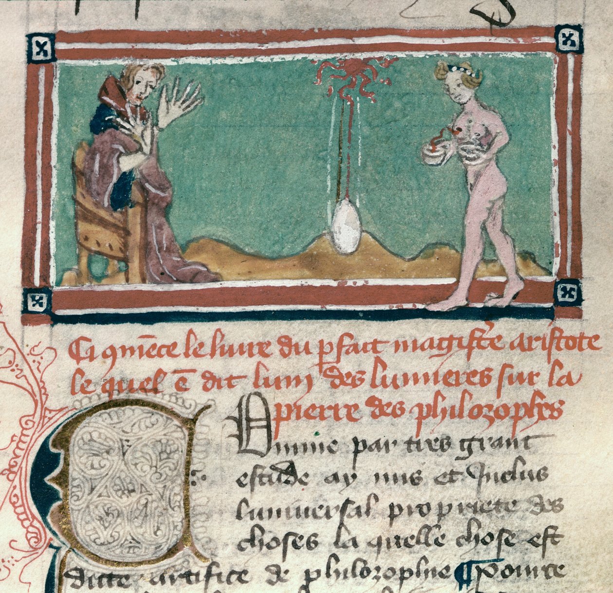 Aristoteles und der Stein der Weisen, aus einer Sammlung okkulter Texte von French School