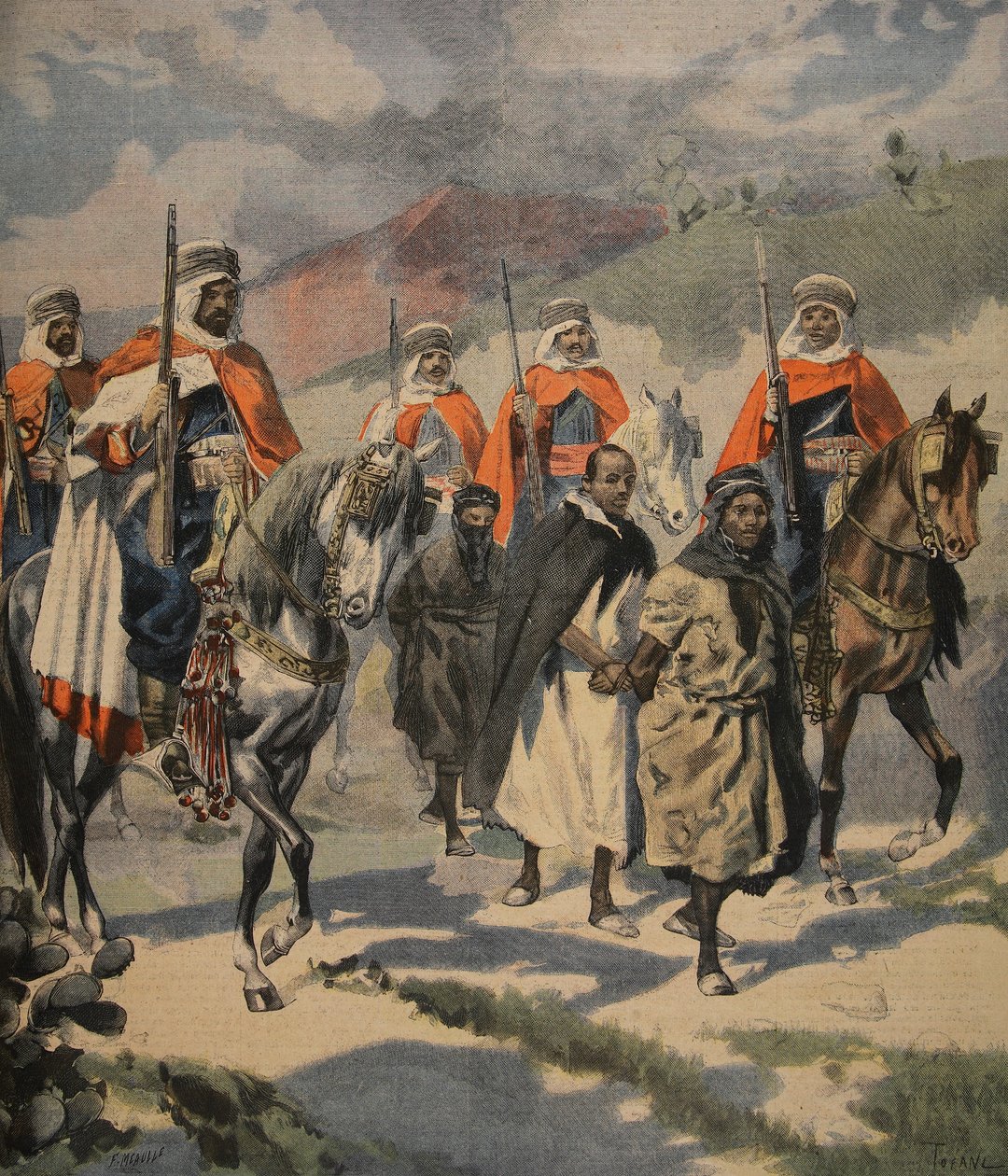 Verhaftung der Mörder des Marquis de Mores in Tunesien von French School