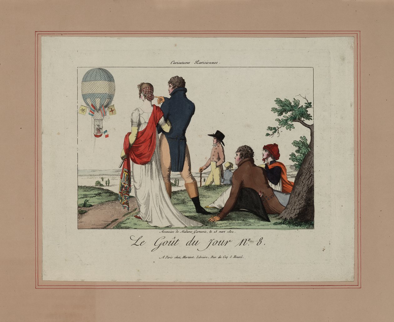 Aufstieg von Madame Garnerin, 28. März 1802 von French School