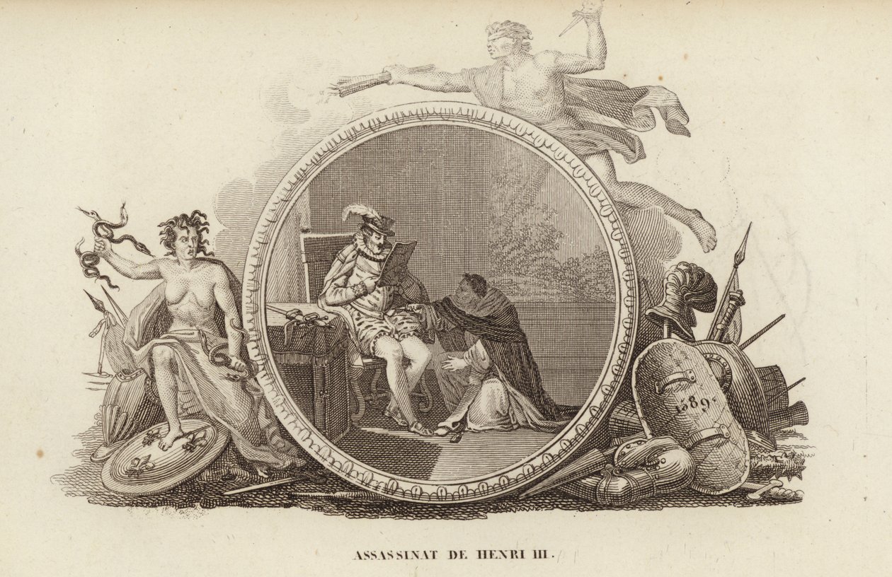 Ermordung von König Heinrich III. von Frankreich von French School