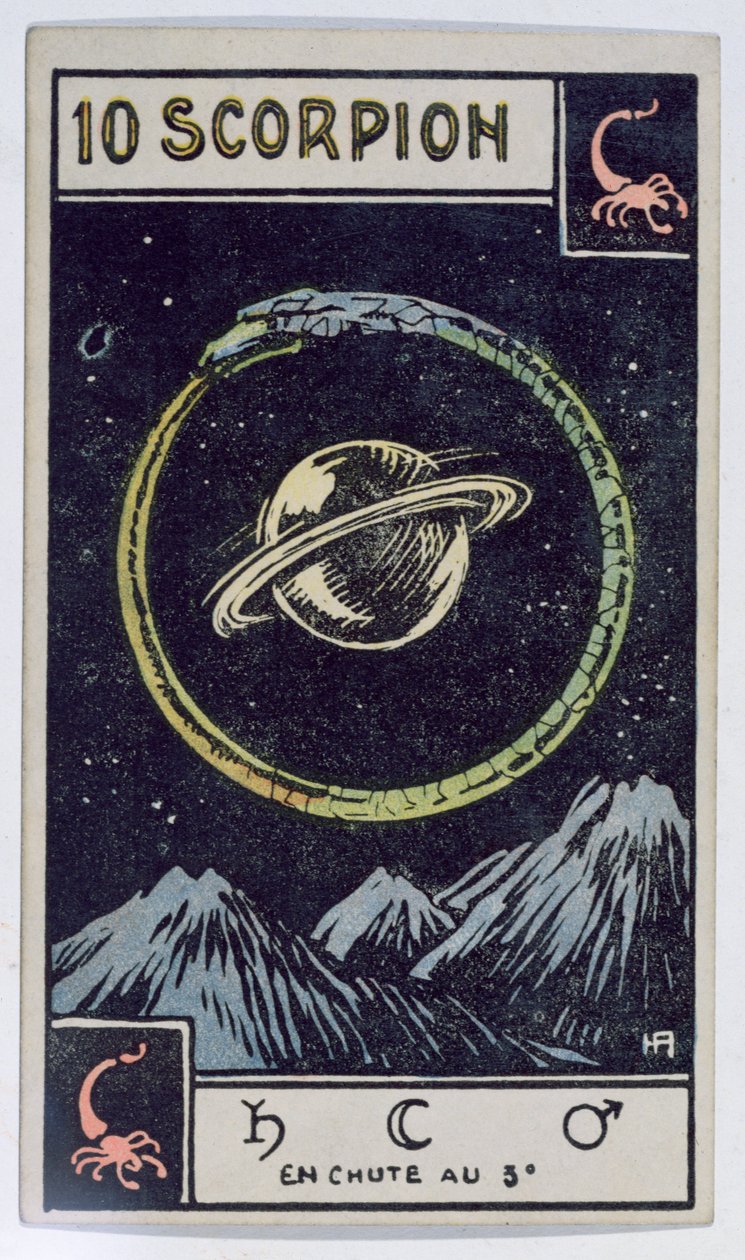 Astrologische Tarotkarte, die Skorpion darstellt von French School
