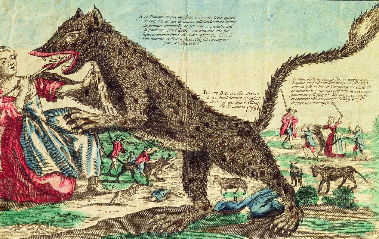 Angriffe durch das Biest von Gévaudan im Jahr 1764 von French School