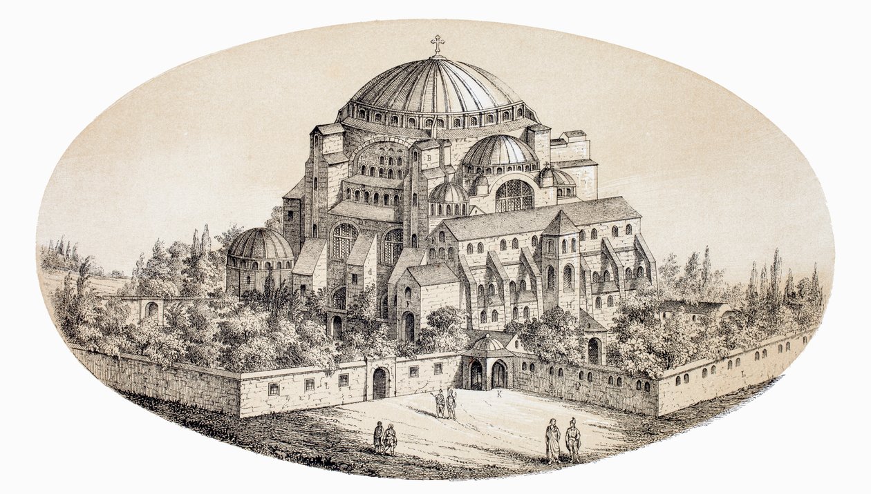 Aya Sofya Camii oder St. Sophia Basilika, Istanbul, Türkei, nach einer Illustration aus dem mittleren 19. Jahrhundert, aus L
