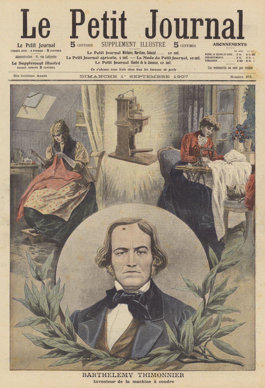 Barthelemy Thimonnier, französischer Erfinder der Nähmaschine von French School
