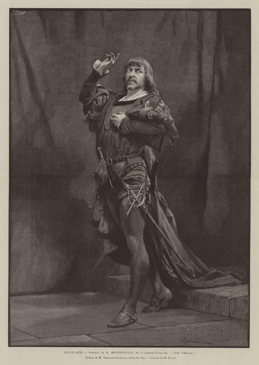 Schöne Künste, Porträt von M Mounet-Sully, der Comédie-Française, Rolle des Hamlet von French School