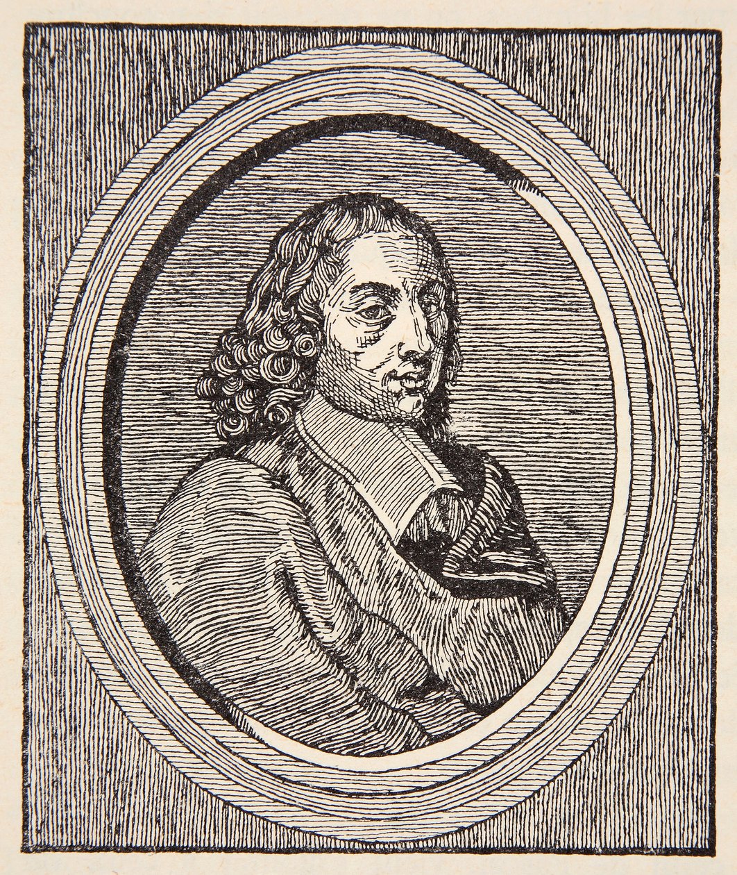 Blaise Pascal, Illustration aus Histoire de la Nation Francaise, Sciences, Bände I & II, von Gabriel Hanotaux, 1924 von French School