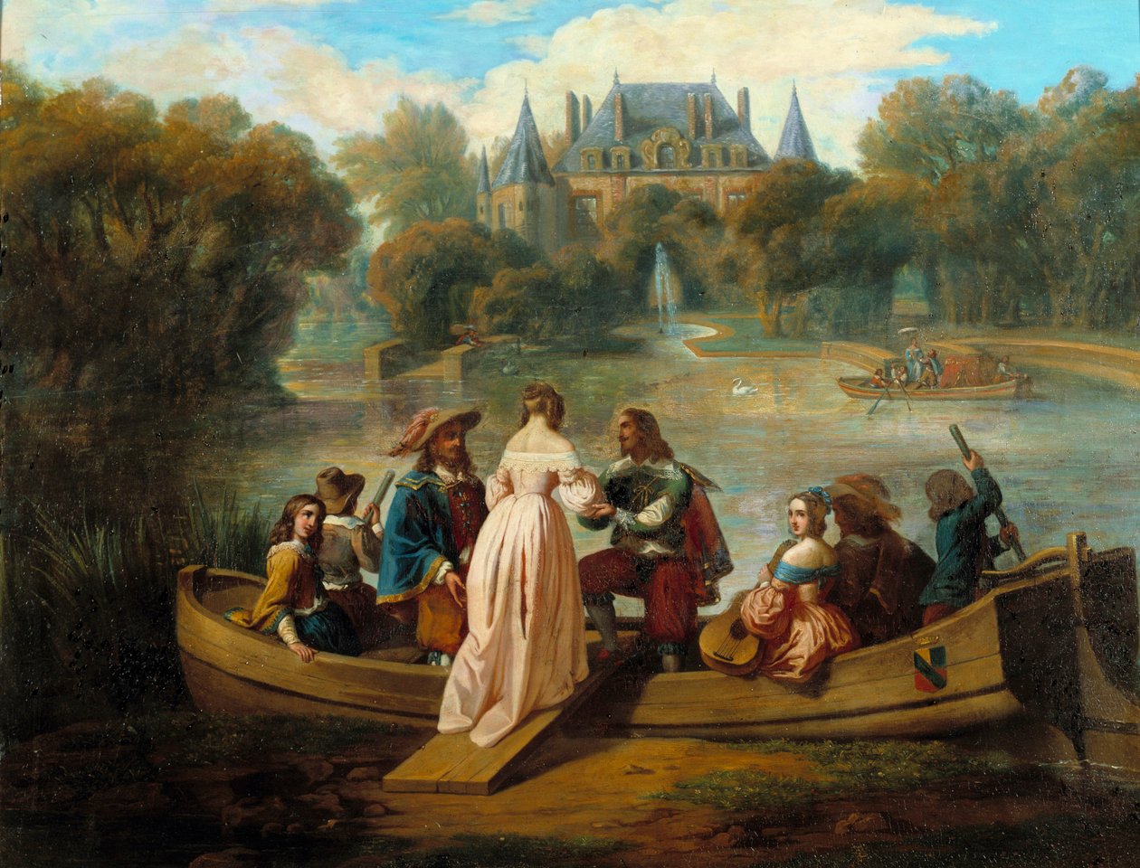 Bootsfahrt auf dem See des Schlosses von French School