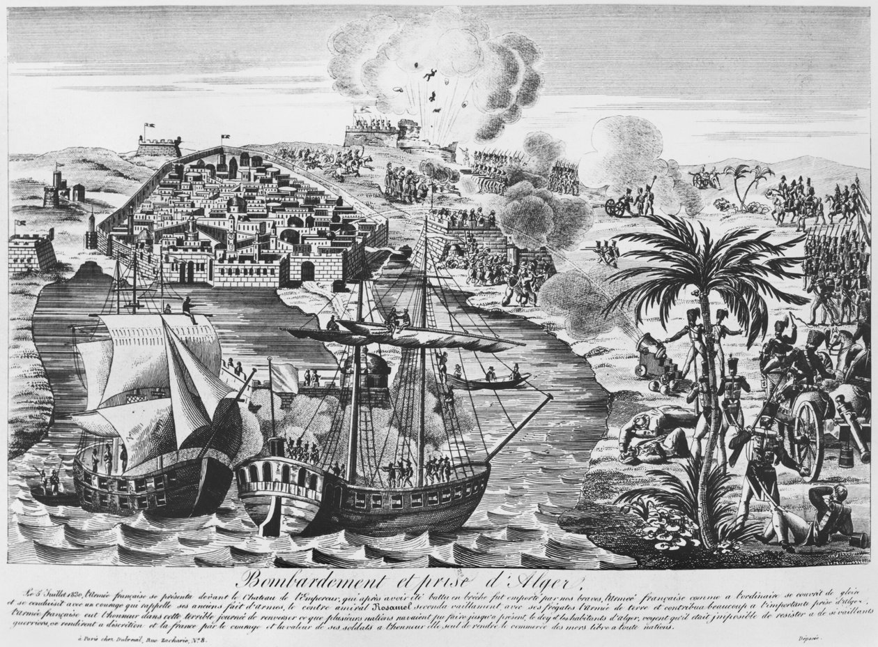 Bombardierung und Einnahme von Algier am 5. Juli 1830, 1830 von French School