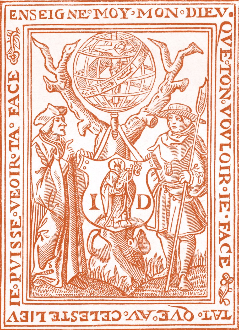Exlibris von Jehan St. Denis, Buchhändler in Paris von French School