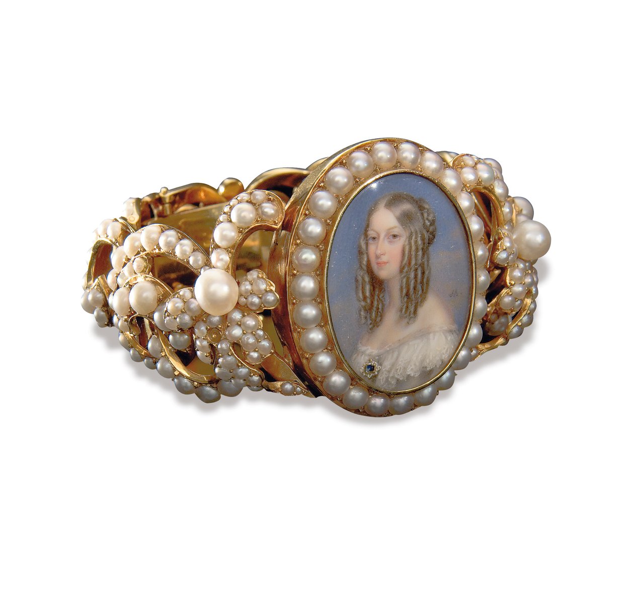 Armband mit Miniatur von Victoire, Herzogin von Nemours von French School