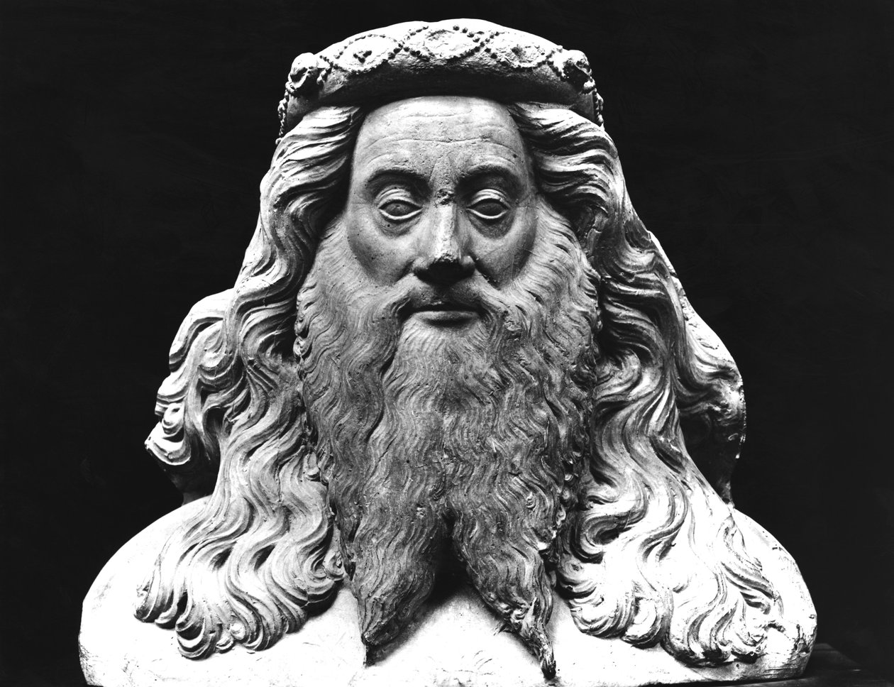 Büste von der Grabstatue von Jean II de Vienne (gest. 1435), Seigneur von Pagny, genannt mit dem langen Bart, Original aus dem 15. Jahrhundert von French School