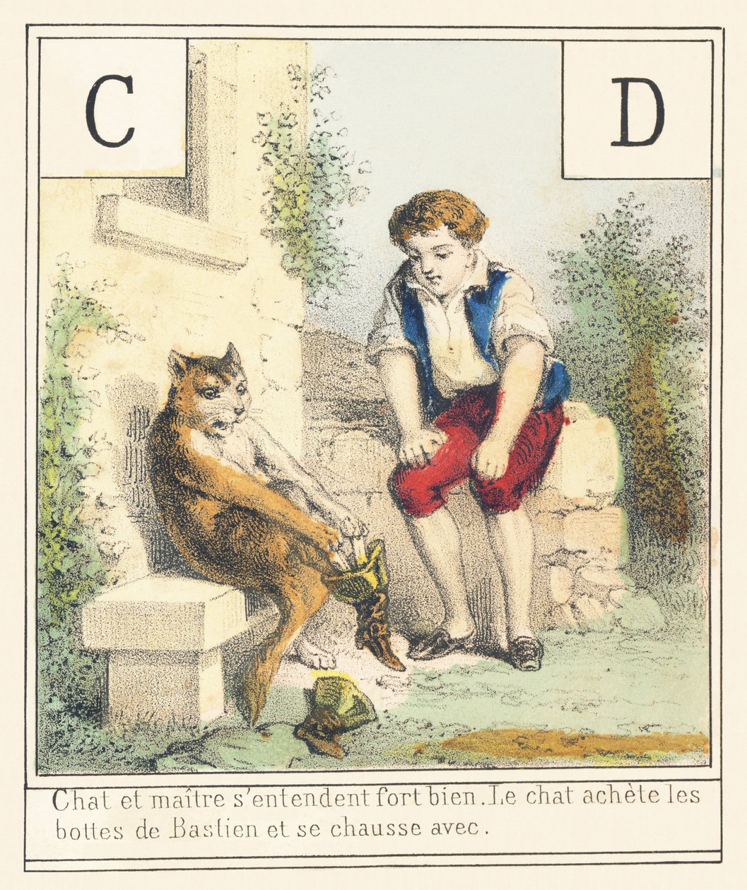 C D: Katze und Herrchen verstehen sich sehr gut, die Katze knospt Bastien