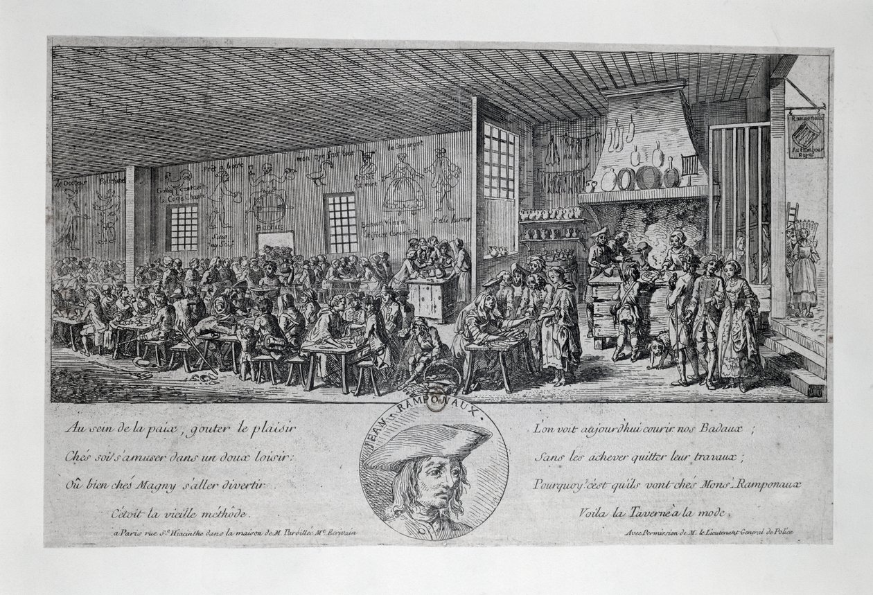 Cabaret du Tambour Royal von Jean Ramponneau (Gravur) von French School