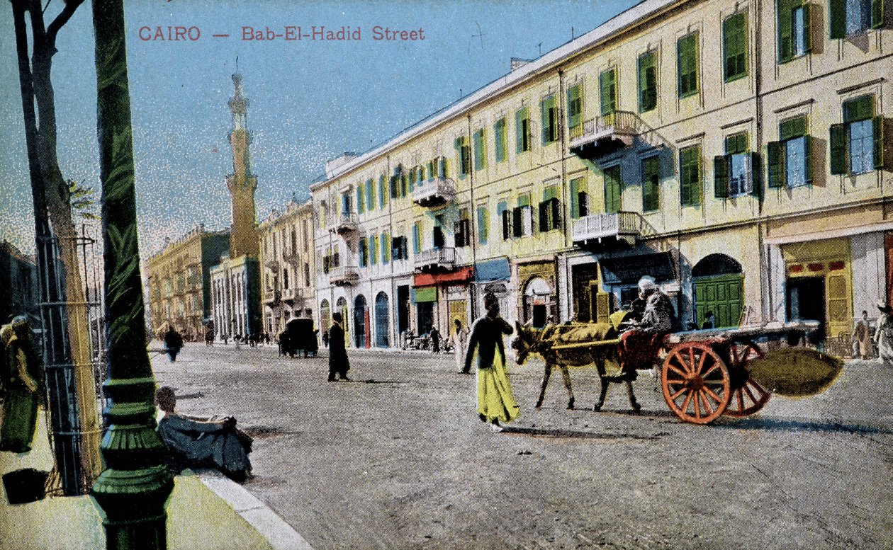 Postkarte von Kairo: Bab El Hadid Straße, um 1900 (Postkarte) von French School