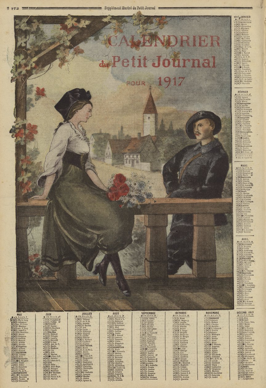 Kalender für 1917 von French School