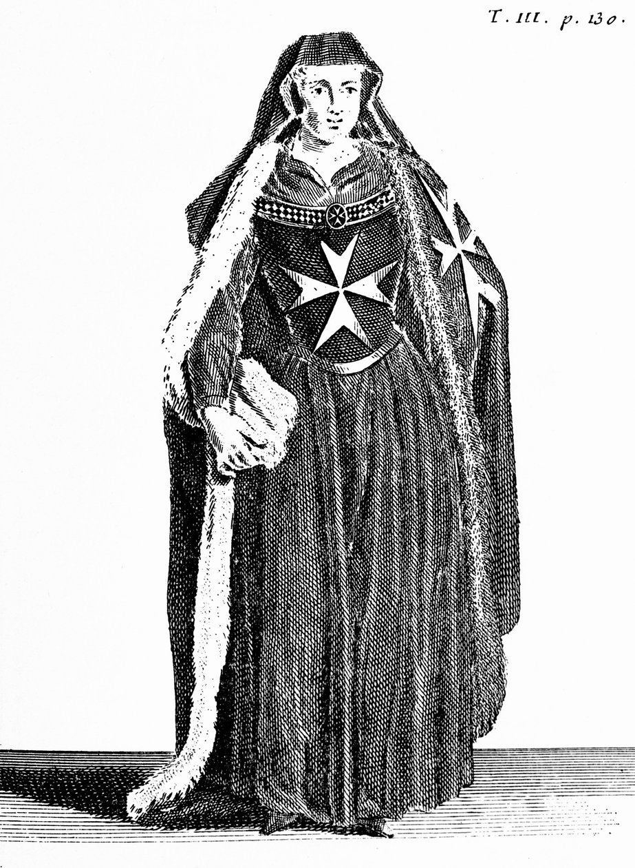 Kanonissin des Ordens des Heiligen Johannes von Jerusalem während der Rhodos-Periode, Illustration aus 
