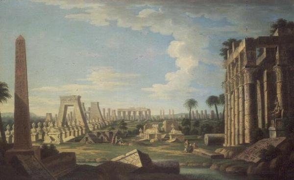 Capriccio mit ägyptischen Ruinen von French School