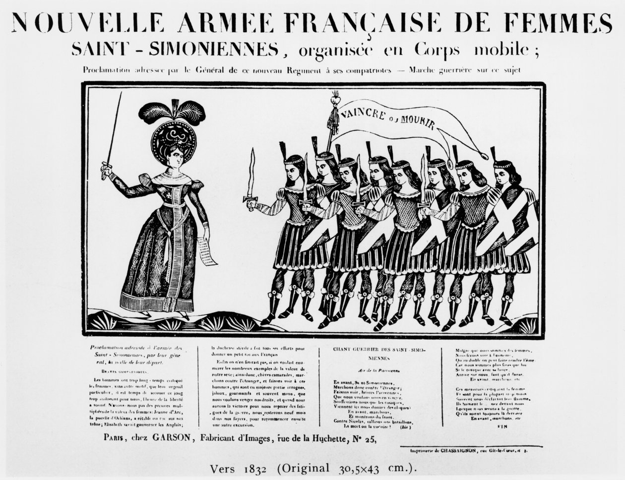 Karikatur, die die neue französische Armee der Saint-Simonian-Frauen darstellt, ca. 1832 von French School
