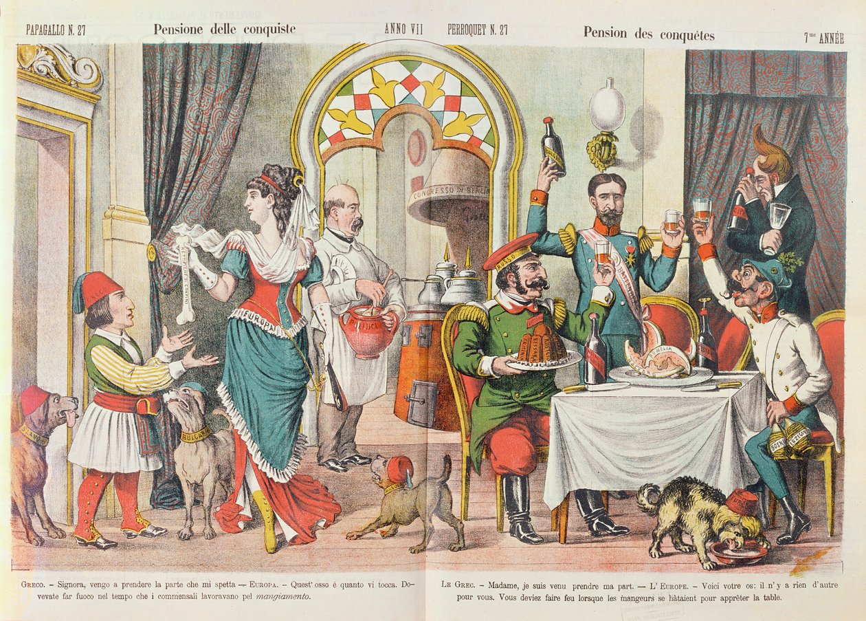 Karikatur des Berliner Kongresses von 1878, aus der Zeitschrift Le Perroquet, 1879 von French School