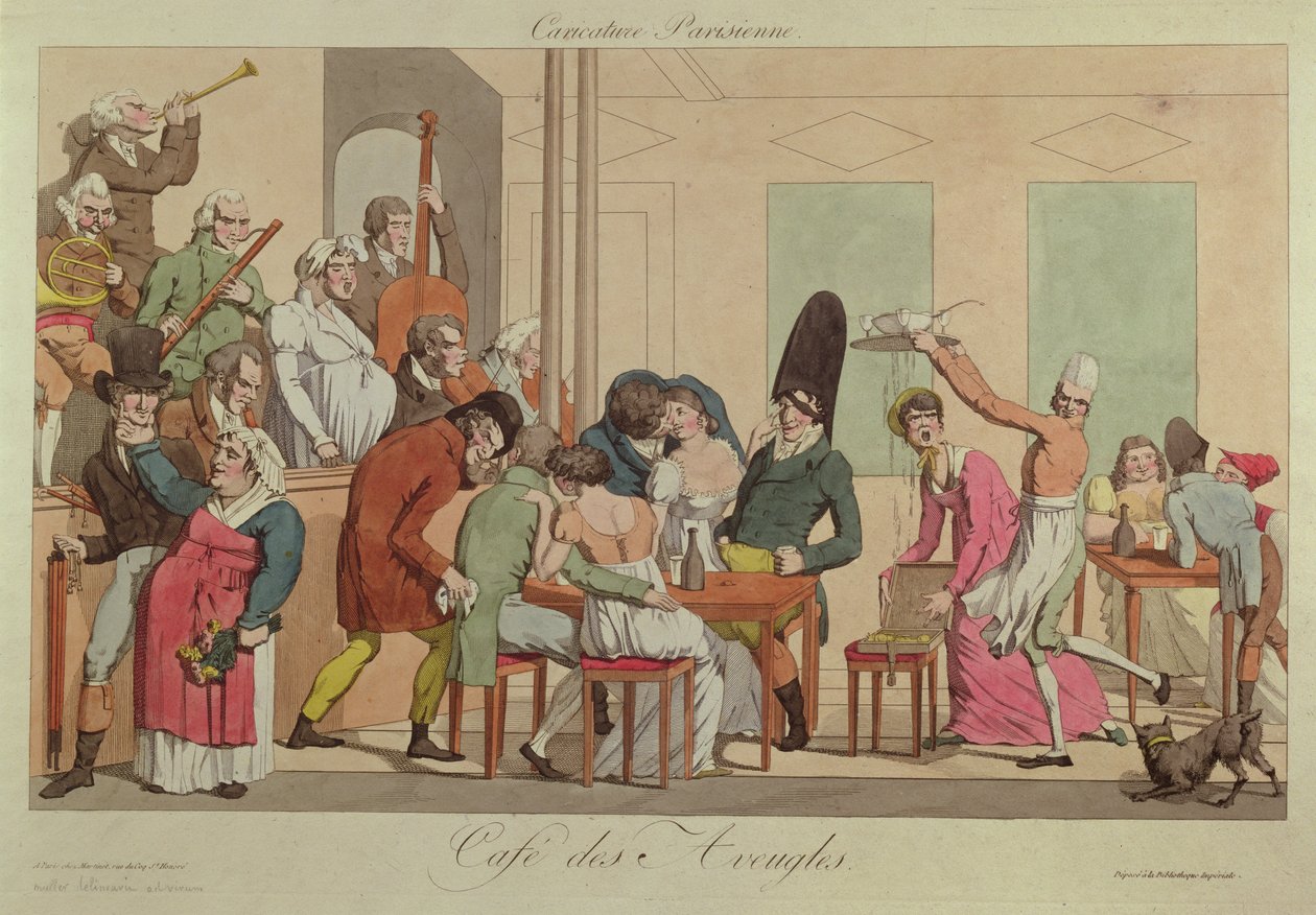 Karikatur des Cafe des Aveugles, ca. 1800 von French School