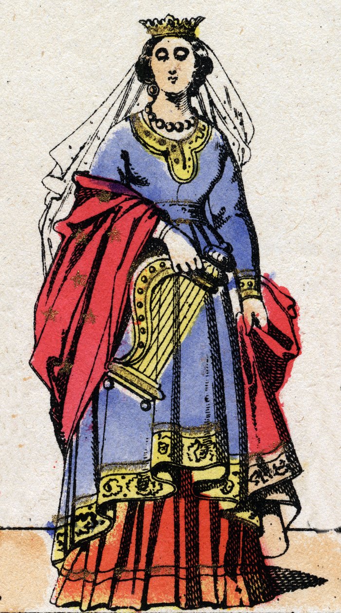 Karolingische Dynastie: Porträt von Emma von Frankreich, Ehefrau von Raoul von Frankreich von French School