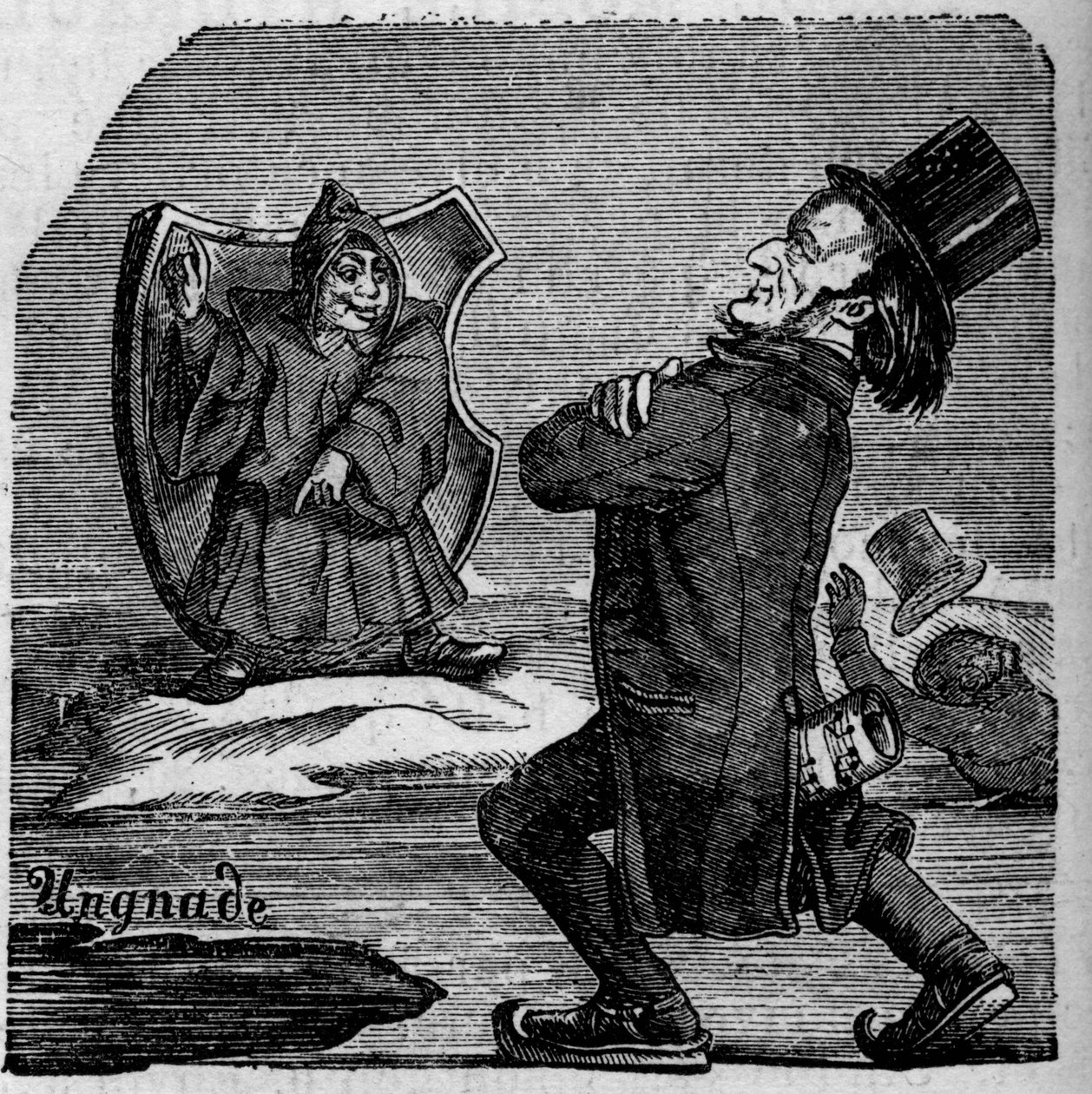 Karikatur des deutschen Komponisten Richard Wagner (1813-1883) von French School